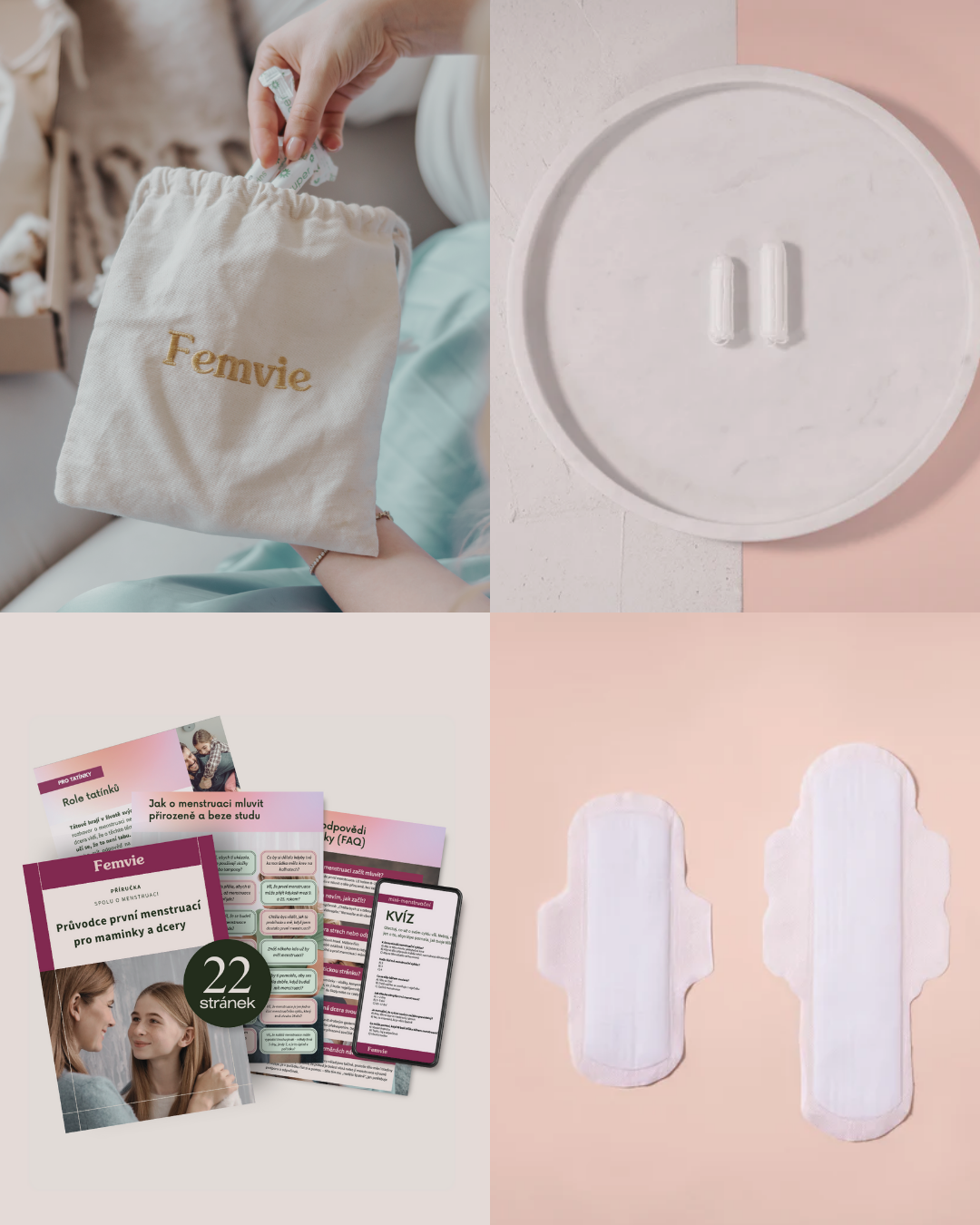 Moje první menstruační sada s diskrétním Femvie pytlíkem