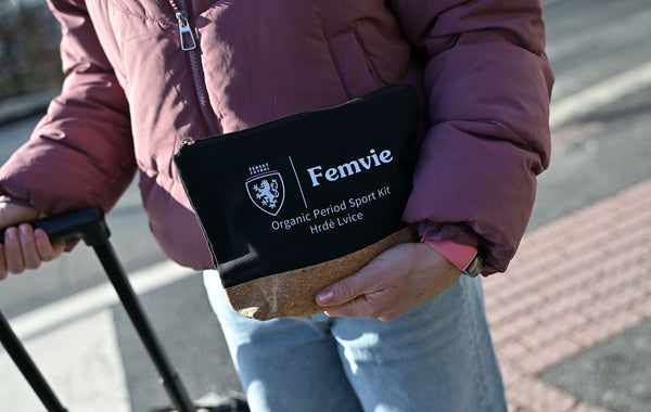 Sports bags with organic menstrual supplies for tournaments and training